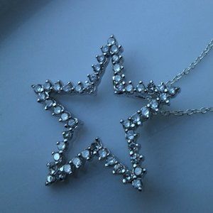 sterling silver and cz star necklace